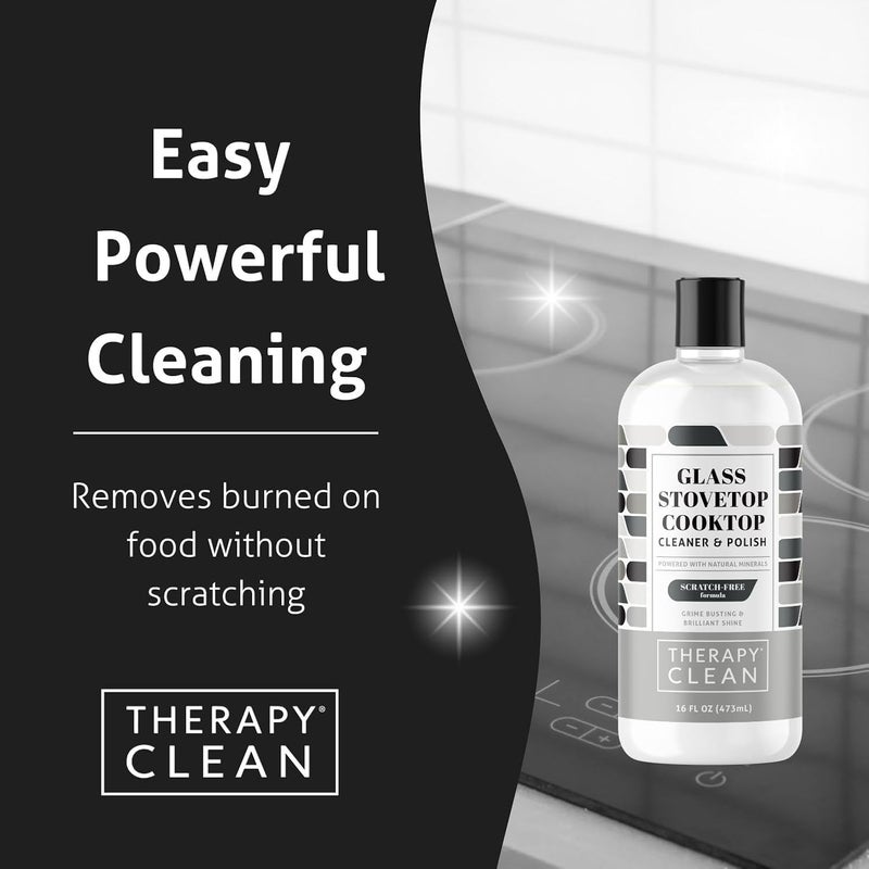 therapy Glass Cooktop Cleaner 16 oz - Glass Stove Top Cleaner and Polish for Ceramic, Electric, Induction and Flat Top Surfaces - Image 2